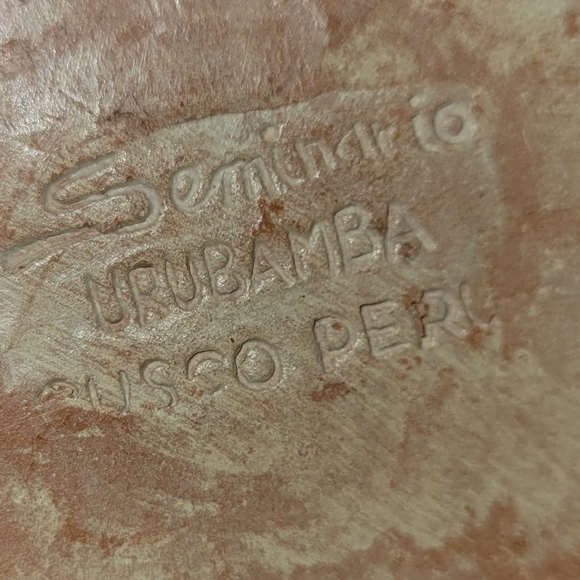 Rare!! VINTAGE Seminario Pottery Urubamba Cusco Peru Vase - Picture 7 of 7